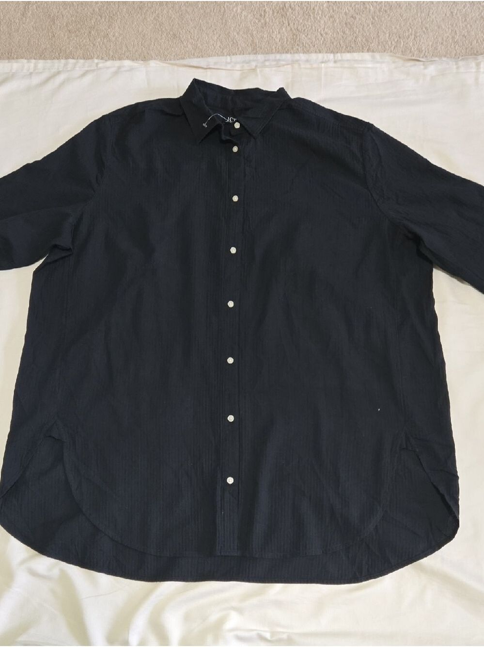 J. Crew Swim Coverup Black Button-Up Shirt